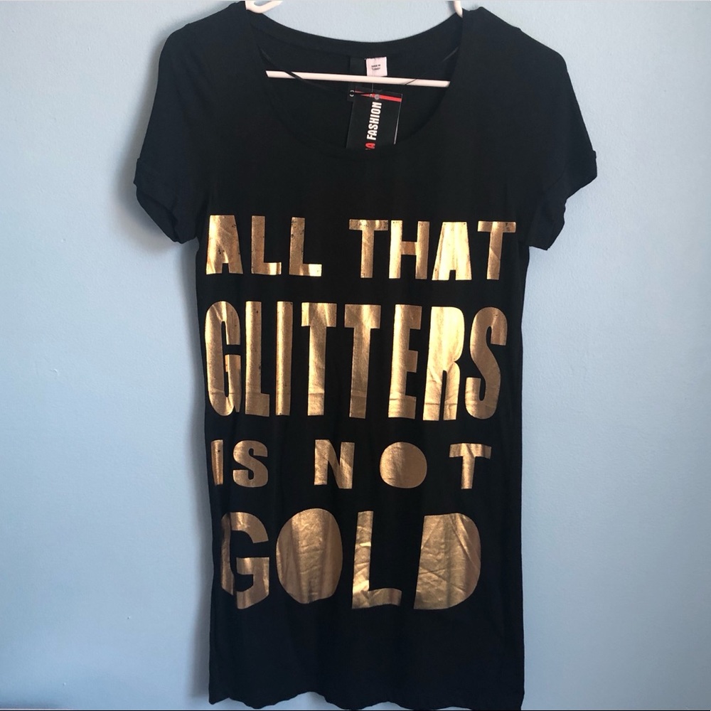 H&M ‘All That Glitters Is Not Gold’ Tunic T-Shirt